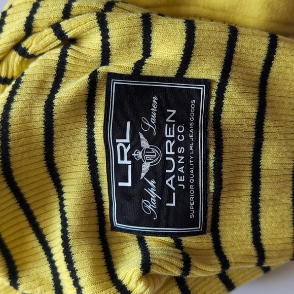 Lauren Ralph Lauren Womens Sweater Boatneck 3/4 Sleeve Stripe Yellow - Picture 7 of 9